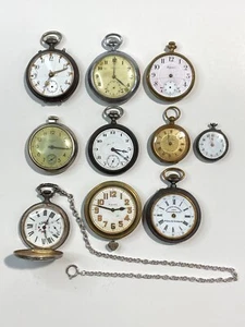 Vintage Wind-Up Pocket Watches Lot of 10, Pre-Owned, Untested (30-#62) - Picture 1 of 5