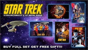 Star Trek Metal Wall Sign Collection - FREE BONUS GIFT!!! - Picture 1 of 11
