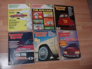 Consumer Reports Magazine Annual Auto Issues 1977 1978 1979 1980 1981 1984 - Picture 1 of 1