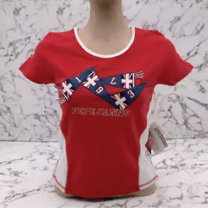 Camiseta para mujer Pepe Jeans roja | blanca bandera británica nueva con etiquetas - Imagen 1 de 5