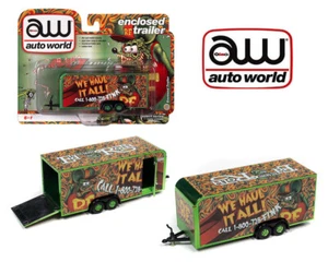 Remolque cerrado Auto World 1:64 4 ruedas verde ""Rat Fink"" diecast AWSP106 - Imagen 1 de 1