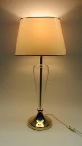 Sölken Leuchten Tischlampe Messing Acrylglas Trompetenfuß Vintage '70er J - Bild 1 von 21