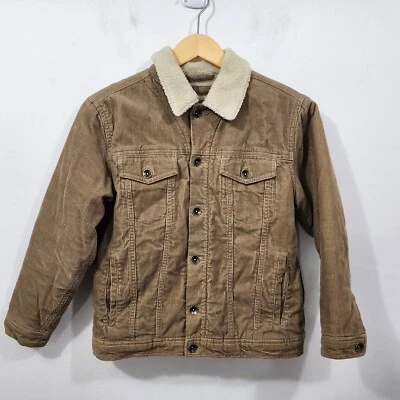 Chaqueta de Camionero Vintage Antigua Azul Marino Pana Tostada Vellón Sherpa Forrada Niños Talla M Foto 1 de 4