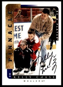 1996-97 Pinnacle Be a Player Autographs Kelly Chase Auto Hartford Whalers #60