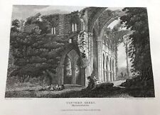 original 1807 antique print ! tintern abbey - monmouthshire  !