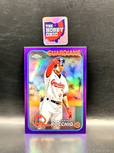 2024 Topps Chrome Brayan Rocchio Purple Refractor 59/250 Cleveland Guardians - Picture 1 of 2