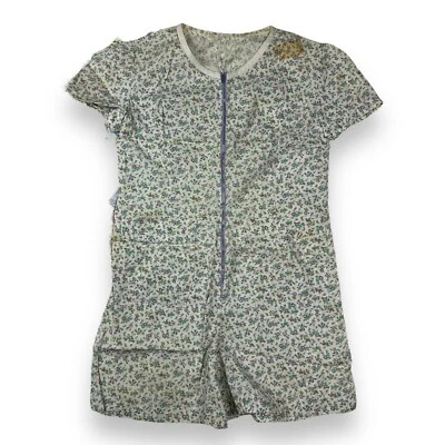 Mameluco saco de alimentación floral vintage años 50 algodón púrpura hecho a mano flores Ditsy Foto 1 de 4