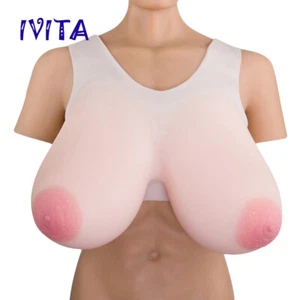 19XL Big Oval Nipples Full Silicone Breast Forms TG Drag-Queen 12KG Large Boobs - Picture 1 of 11