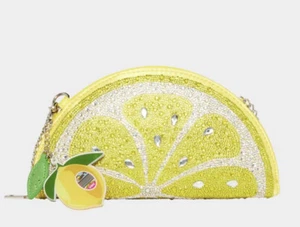 Betsey Johnson Kitsch Pucker Up Crossbody Bag Lemon Yellow BJ34380N New Sealed - Picture 1 of 9