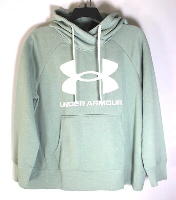 UNDER ARMOUR Hoodie Sweatshirt Size 1X Green, White Speckled Pocket Retail $50 - Image 1 of 2