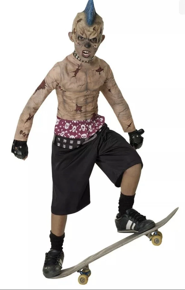 Disfraz Zombie Skate Punk Niños Miedo Halloween Vestido Elegante Med 8-10 Foto 1 de 2