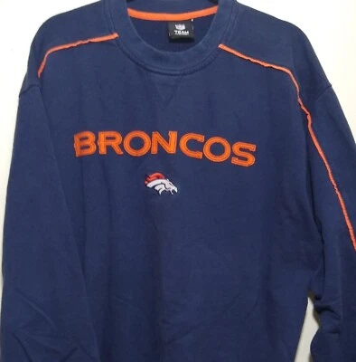 Denver Broncos NFL Team Apparel Sweatshirt Blue Size XL - Image 1 of 3