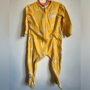 Pekkle Organic Cotton Unisex One Piece Pyjama - Yellow Cat - 9 Months - Bild 1 von 3