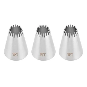 3 Pcs Stainless Steel Icing Piping Nozzles Large Piping Tips Cake Cupcake Dec... - Picture 1 of 6