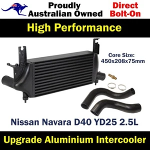 Upgrade Aluminium 75mm Intercooler & Hoses For Nissan Navara D40 YD25 2.5L - Picture 1 of 13