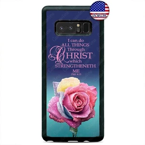 Funda Cubierta Rosa Biblia Verso Cristo Rosa Samsung Galaxy Note 20 Ultra 10 Plus 9 8 - Imagen 1 de 5