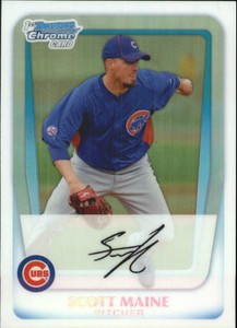 2011 Bowman Chrome Prospects Refractors Baseball Card #BCP206 Scott Maine/500