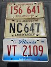 Lot of 3 Illinois Expired License Plates-1967,1968,2001