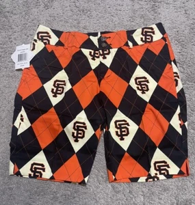 Women’s Golf Shorts Size 8 Loudmouth Argyle Plaid San Francisco Giants NWT $99 - Picture 1 of 12