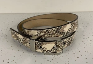 NEW New York & Company 2592 Python Print Leather Belt Size Medium - Picture 1 of 8