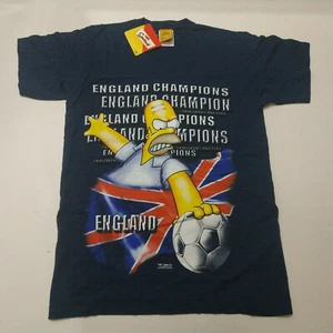Vintage THE SIMPSONS Unused 2000 T SHIRT football England - Picture 1 of 8