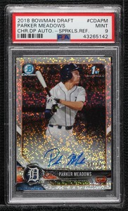 2018 Bowman Draft Chrome Pick Sparkles Refractor /71 Parker Meadows PSA 9 Auto