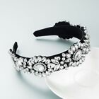 1X Baroque Crystal Embellished Headband Hairband Jewelled Rhinestone Crown Decor