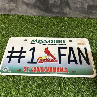 Vintage St Louis Cardinals Baseball Novelty License Plate Metal #1 Fan 2003 new - Image 1 of 4