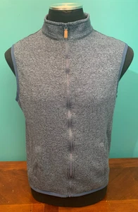 Haggar In Motion Men's Full Zip Mock Neck Vest - Size Large, Blue - Picture 1 of 10