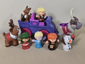 Disney Fisher Price Little People Frozen Anna Elsa Figuren & Kristoffs Wagen - Bild 1 von 10