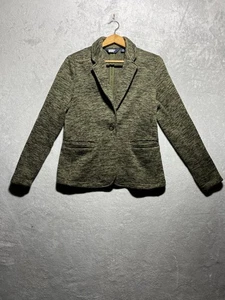 Lands' End Women's S (6-8) Olive Green Heather Knit One-Button Sweater Blazer - Picture 1 of 10