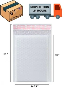 100PCS #7 Poly Bubble Mailers Padded Shipping Mailing Bags Envelopes 14.25x19 - Picture 1 of 4