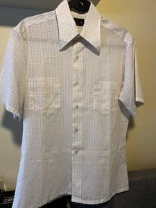 Vintage JC Penney Short Sleeve Button Down Shirt Men’s Size Med Made in Korea - Picture 1 of 5