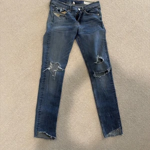 rag & bone JEAN Women’s Skinny Jeans Size 30 Distressed Ripped Blue Denim - Picture 1 of 8