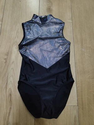 1st Position Lynn Holographic High Neck Keyhole Leotard - Size child Medium 6-8y - Image 1 of 4
