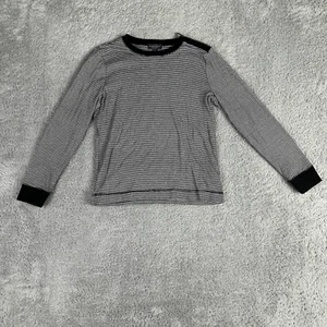 Top donna Lauren Ralph Lauren a righe toppa gomito Petite Large nero bianco - Foto 1 di 14