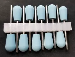Harfington 10-teiliger Gummi-Poliereinsatz 600er Körnung 10 mm Durchmesser runde Form blau - Bild 1 von 3