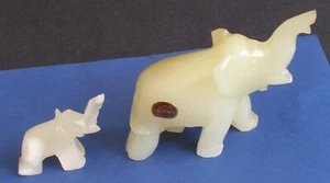 Elefanti - Elefanti in onice mamma e bambino - Foto 1 di 5