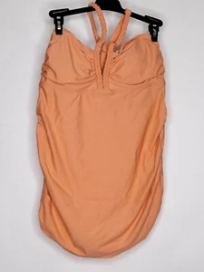 NWT Liz Lange Maternity Swim Tankini Orange Medium Elastic Stretch Braided Strap - Picture 1 of 2