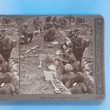 WW1 Stereoview 3D Real Photo C1916 Allied Infantry Digging Lining Battle Trench