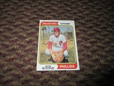 Topps #141 Bob Boone Philadelphia Phillies 1974 Baseball Card - Good Condition!