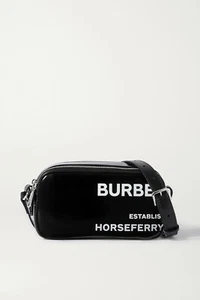 $1250 Burberry Horseferry Cuero-Recortado Recubierto-Lona Bolso de Hombro Cinturón para Cámara - Imagen 1 de 7