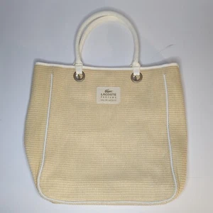 Lacoste Parfums Eau De Lacoste Bag Woven Straw Tote Purse Beach Bag - Picture 1 of 12