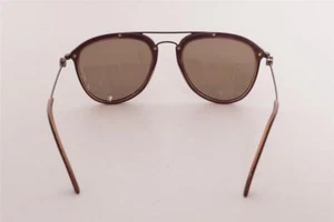 MONCLER Unisex Matte Brown Tortoise Green Lens Round Sunglasses MC014S-05 150 - Picture 1 of 6