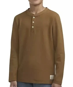 Levi's Boys Soft Waffle Thermal Henley Long Sleeve Tee - Picture 1 of 6