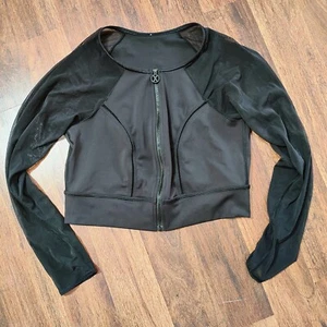 Savage X Fenty Women's Black/Sheer Size XL Cropped Jacket - Picture 1 of 8