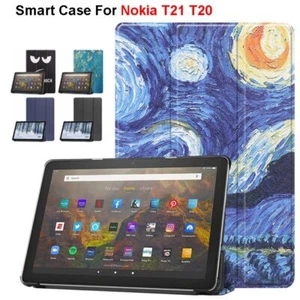 Tri-Folding Stand Tablet Cover Shockproof Folding Folio Case for Nokia T21 T20 - Picture 1 of 20