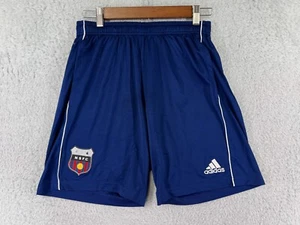 Adidas Shorts Youth Medium Blue White 100% Polyester Drawstring Gym Running - Picture 1 of 15