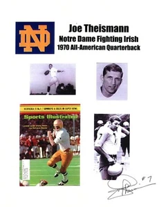 JOE THEISMANN FIRMADO NOTRE DAME LUCHANDO HISTORIA DEL FÚTBOL IRLANDÉS 8,5X11 - Imagen 1 de 1