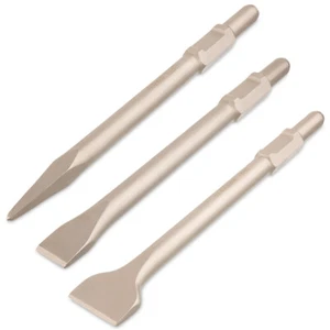 SDS HEX cincel de punta cincel plano cincel ancho, 2 piezas, 3 piezas juego L 400 mm - Imagen 1 de 6